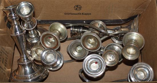 3 silver plated 3 branch candelabra